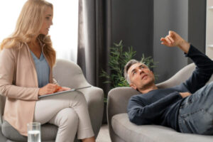 Hypnotherapy session helping client reduce stress and anxiety